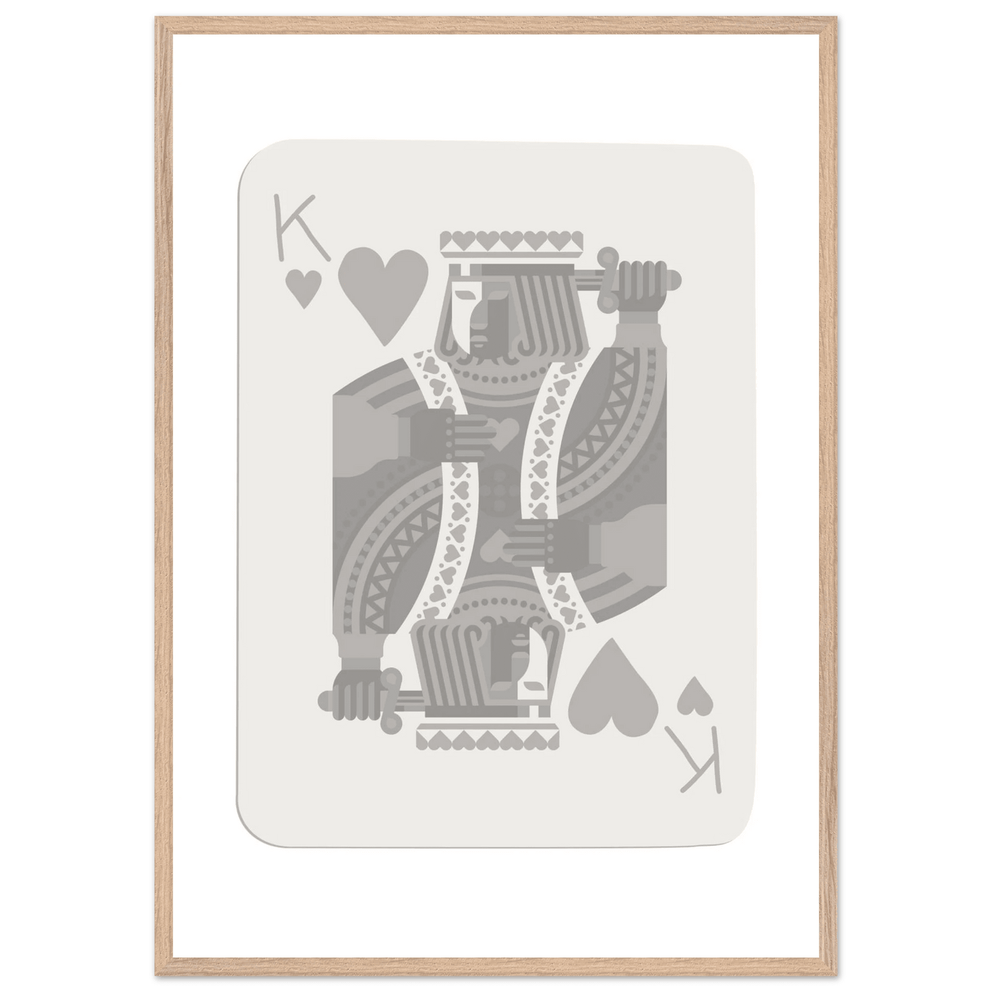 King of Hearts Poker Card Print - Modern Art Framed Poster, Eco-Friendly Wood Frame in Your Choice of Finish - Vibrantwalls