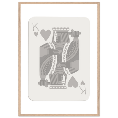 King of Hearts Poker Card Print - Modern Art Framed Poster, Eco-Friendly Wood Frame in Your Choice of Finish - Vibrantwalls
