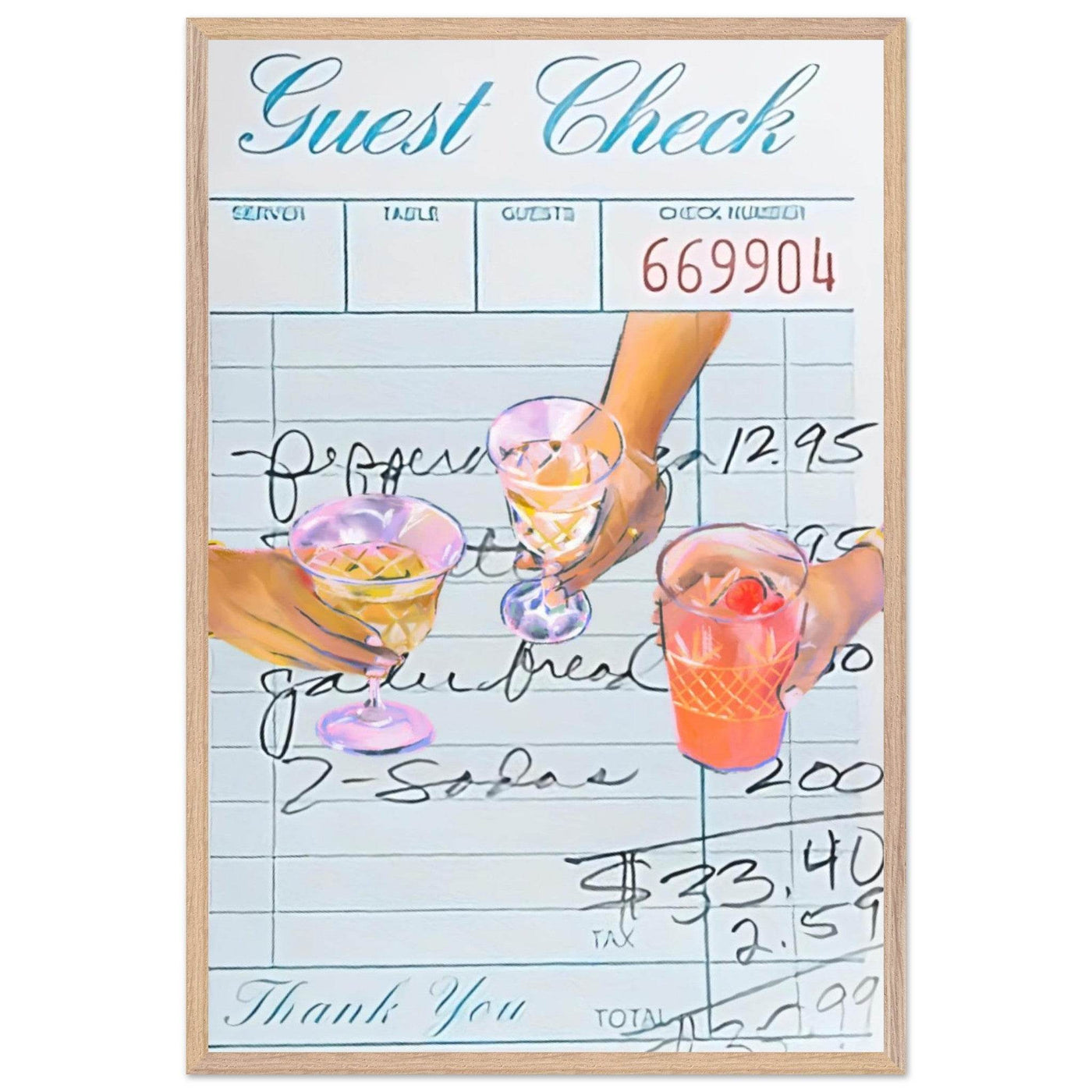 Guest Check Cocktail - Vibrantwalls