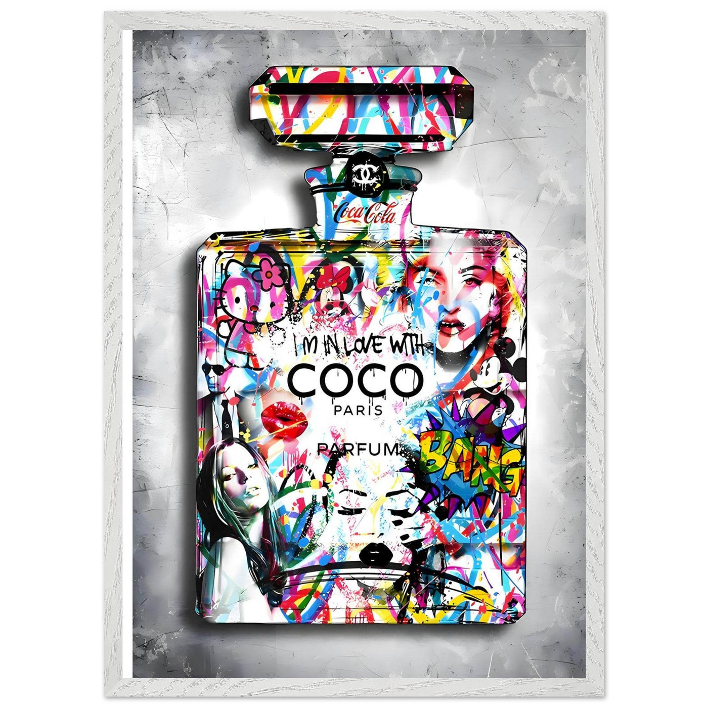 Vibrant Pop Art Chanel Perfume Bottle Print - Graffiti Chic Wall Decor for Fashion Lovers - Vibrantwalls