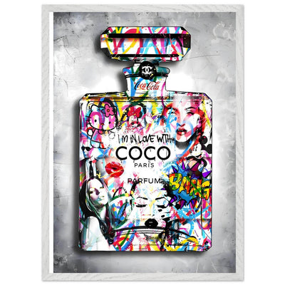 Vibrant Pop Art Chanel Perfume Bottle Print - Graffiti Chic Wall Decor for Fashion Lovers - Vibrantwalls