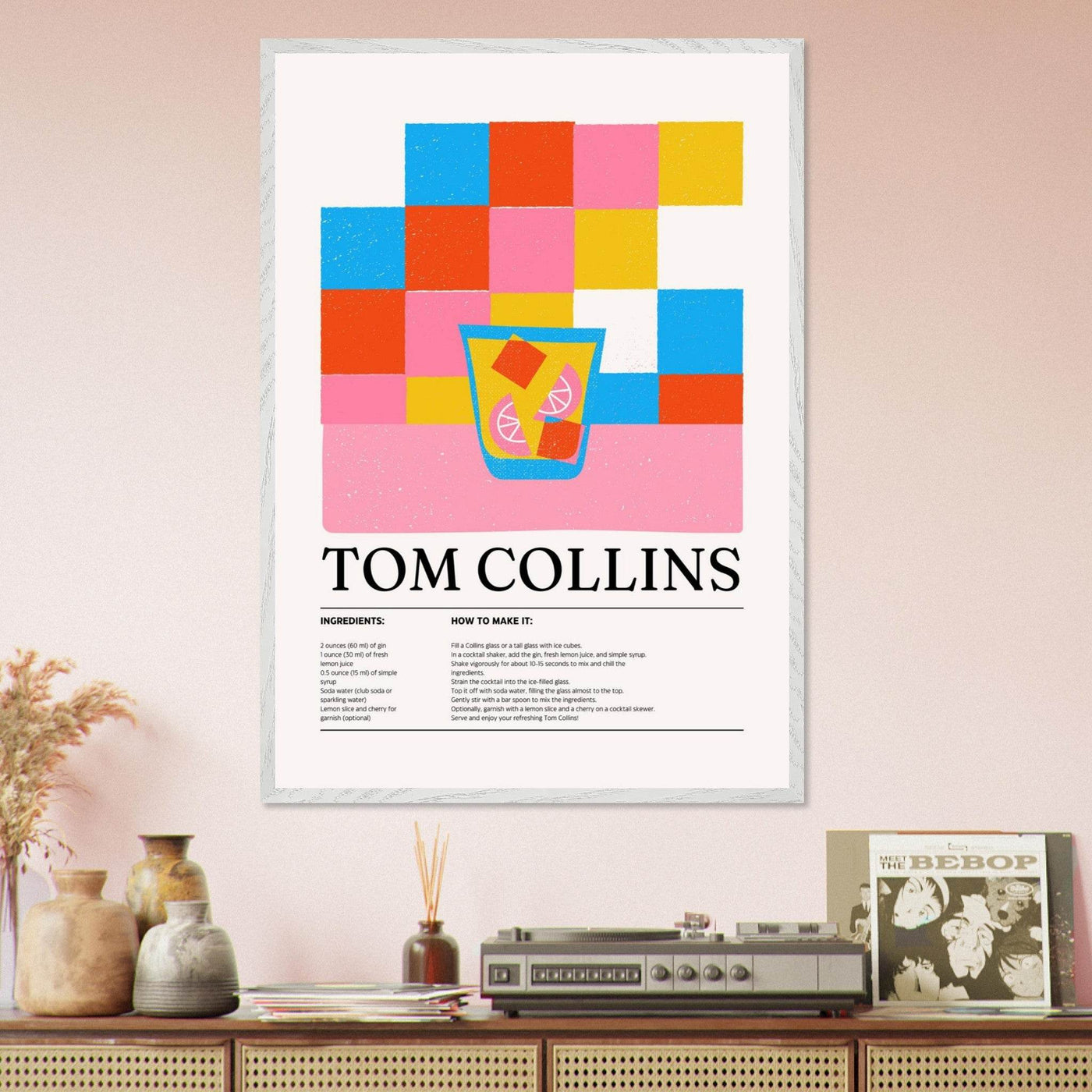 Retro Tom Collins Cocktail Recipe - Vibrantwalls