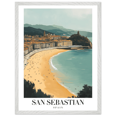 San Sebastian Spain Framed Poster – Vintage Coastal Travel Wall Art with Wooden Frame - Vibrantwalls
