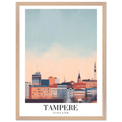 Tampere Finland Framed Poster – Modern Cityscape Wall Art with Customizable Wooden Frame - Vibrantwalls