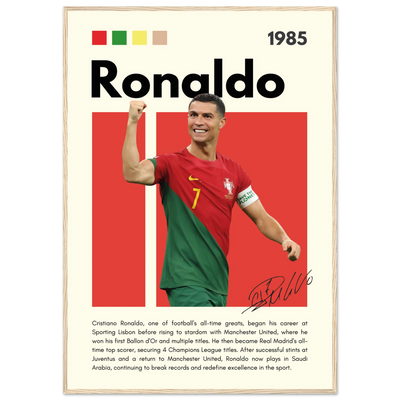 Cristiano Ronaldo Portugal Soccer Framed Football Poster 70x100 cm 28x40″ Wood frame Vibrantwalls
