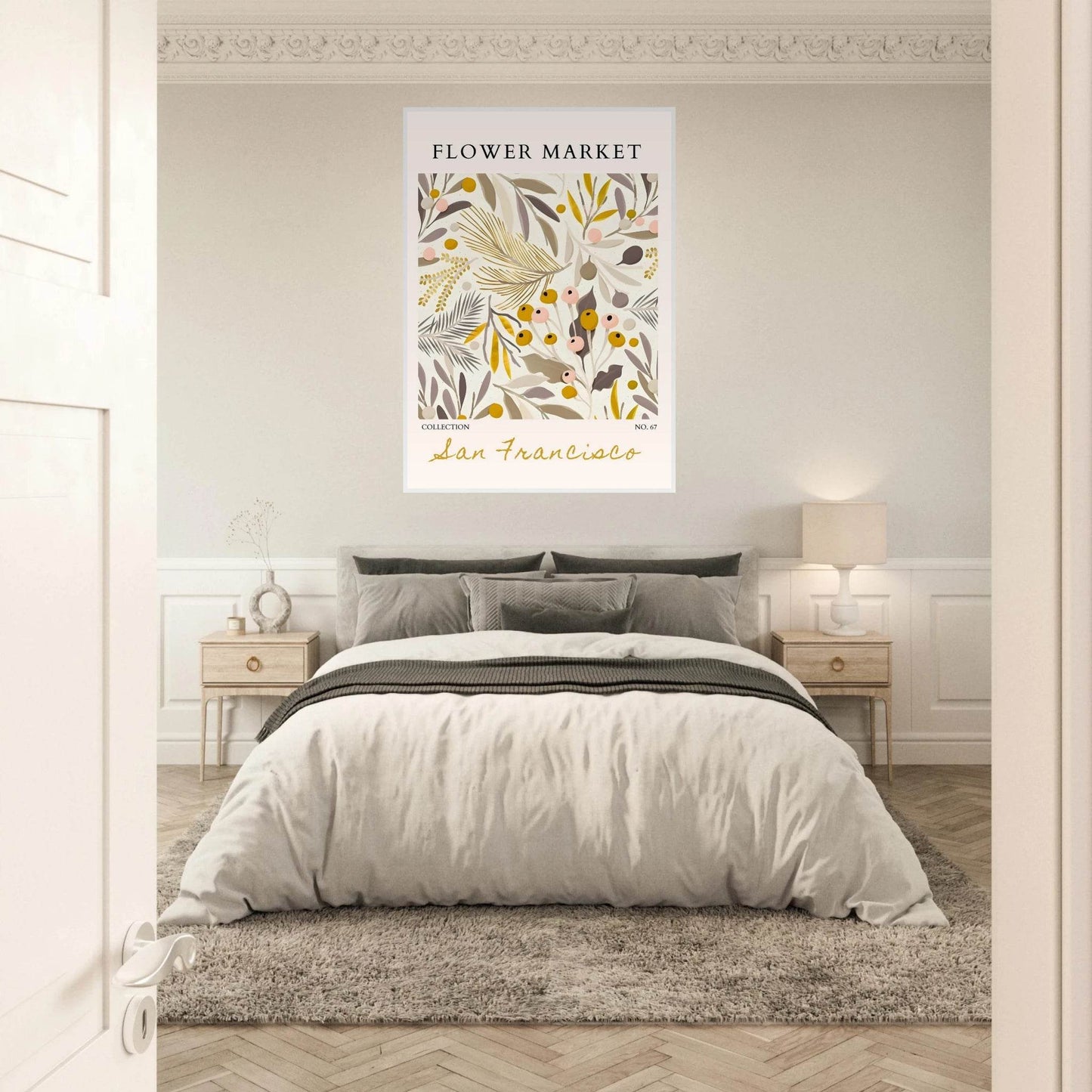San Francisco Flower Market Botanical Golden Hues Abstract - Wall Art - Vibrantwalls