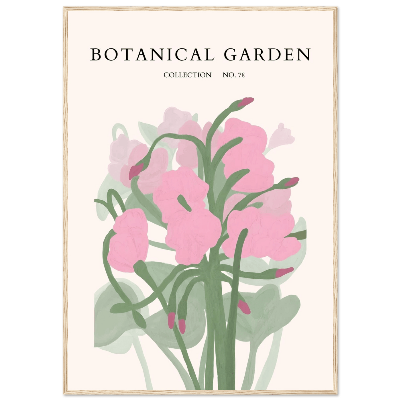 Botanical Garden Collection No. 78 Framed Poster – Blush Pink & Sage Green Floral Art Print | Ready-to-Hang - Vibrantwalls