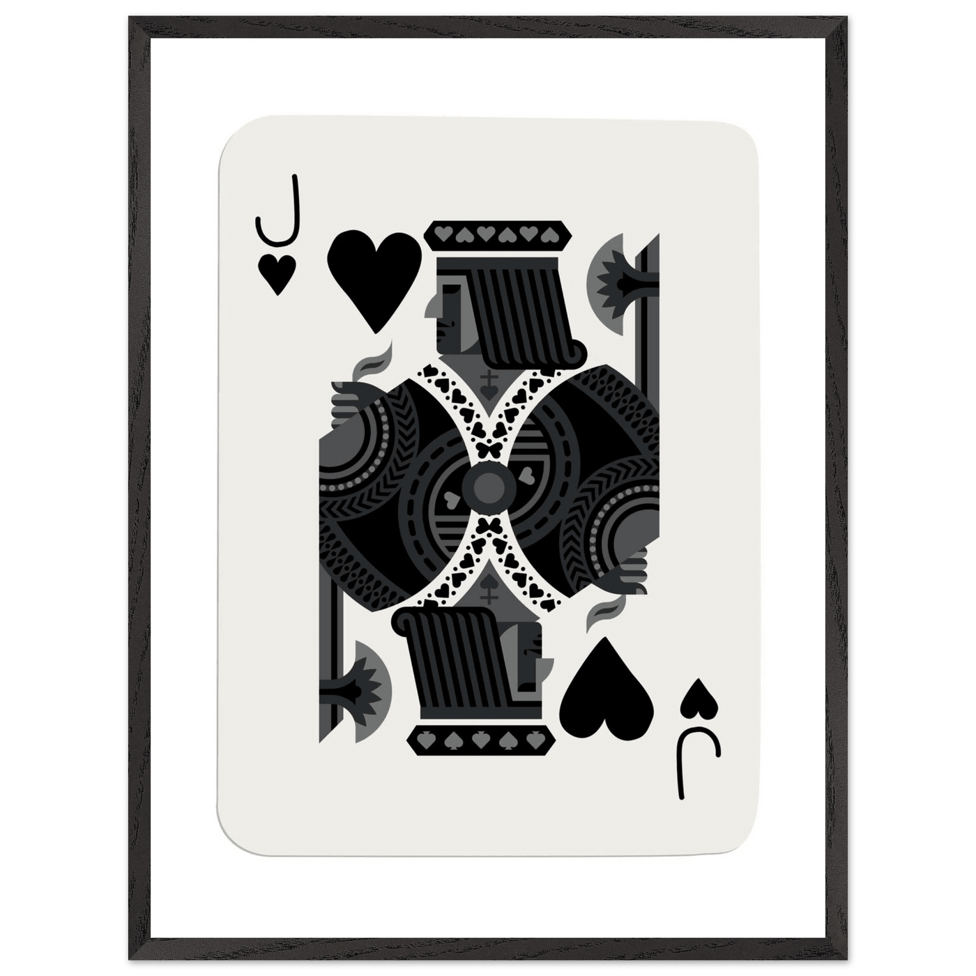 Minimalist Jack of Spades Poker Card Print - Mounted Framed Eco-Friendly Art, Various Sizes & Finishes - Vibrantwalls