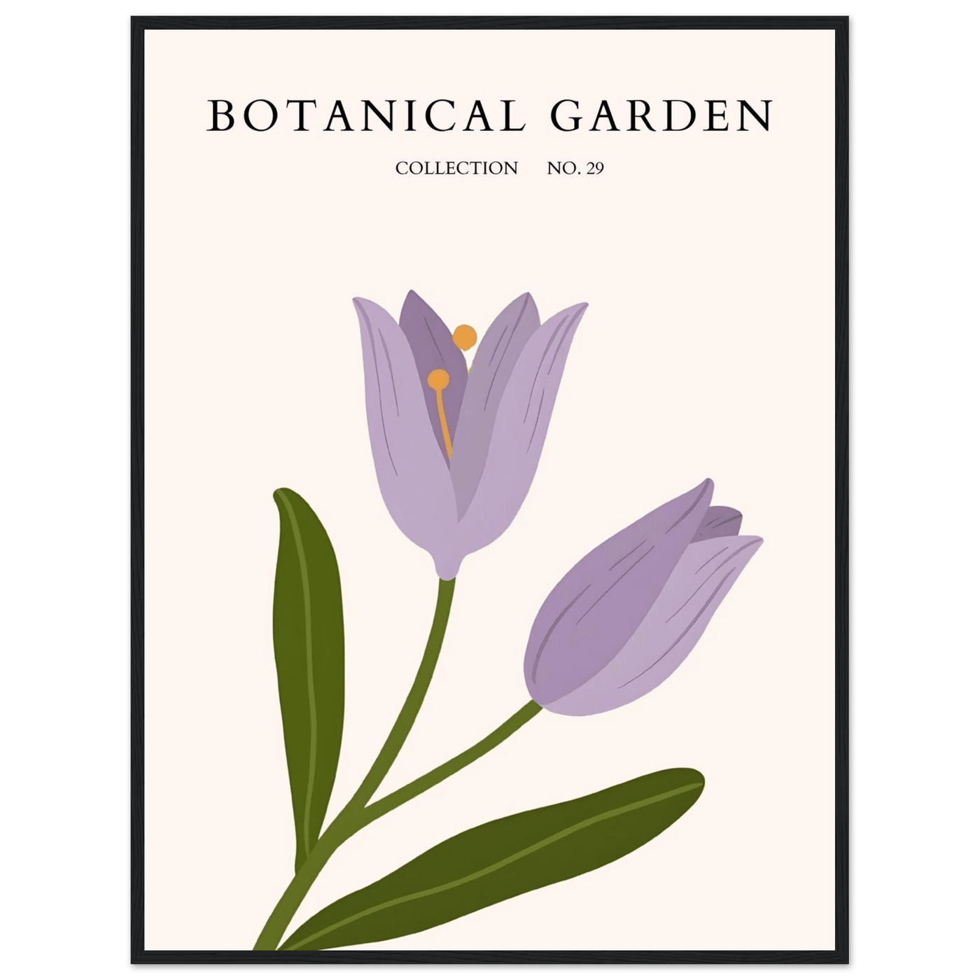 Botanical Garden Lavender Bloom Minimalist Framed Art - Vibrantwalls
