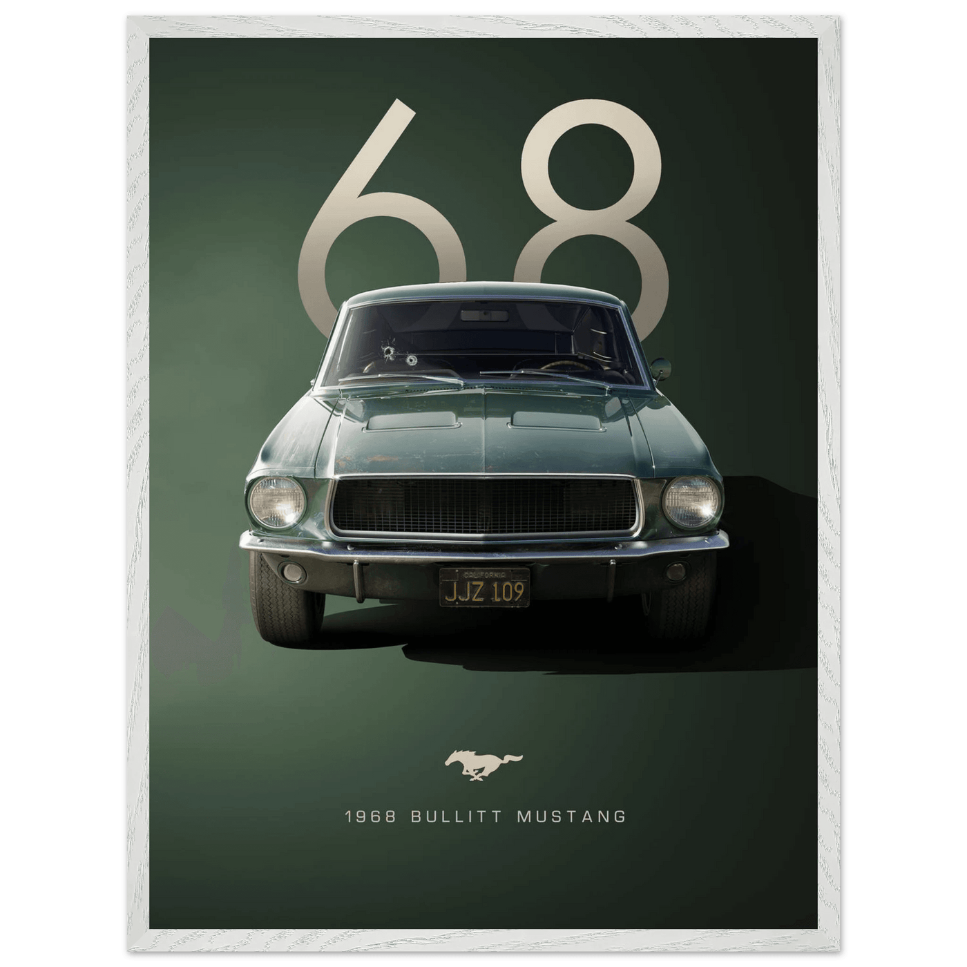 1968 Bullitt Mustang GT - 50th Anniversary Framed Poster | Iconic Automotive Art, Ready-to-Hang - Vibrantwalls