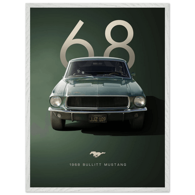 1968 Bullitt Mustang GT - 50th Anniversary Framed Poster | Iconic Automotive Art, Ready-to-Hang - Vibrantwalls