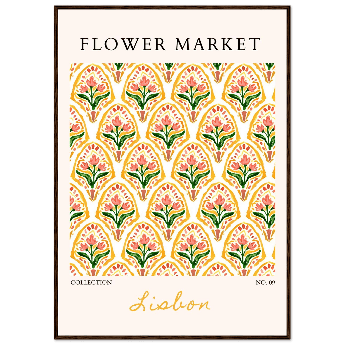 Lisbon Flower Market Framed Poster – Vibrant Floral Art Print | Ready-to-Hang Wall Decor - Vibrantwalls