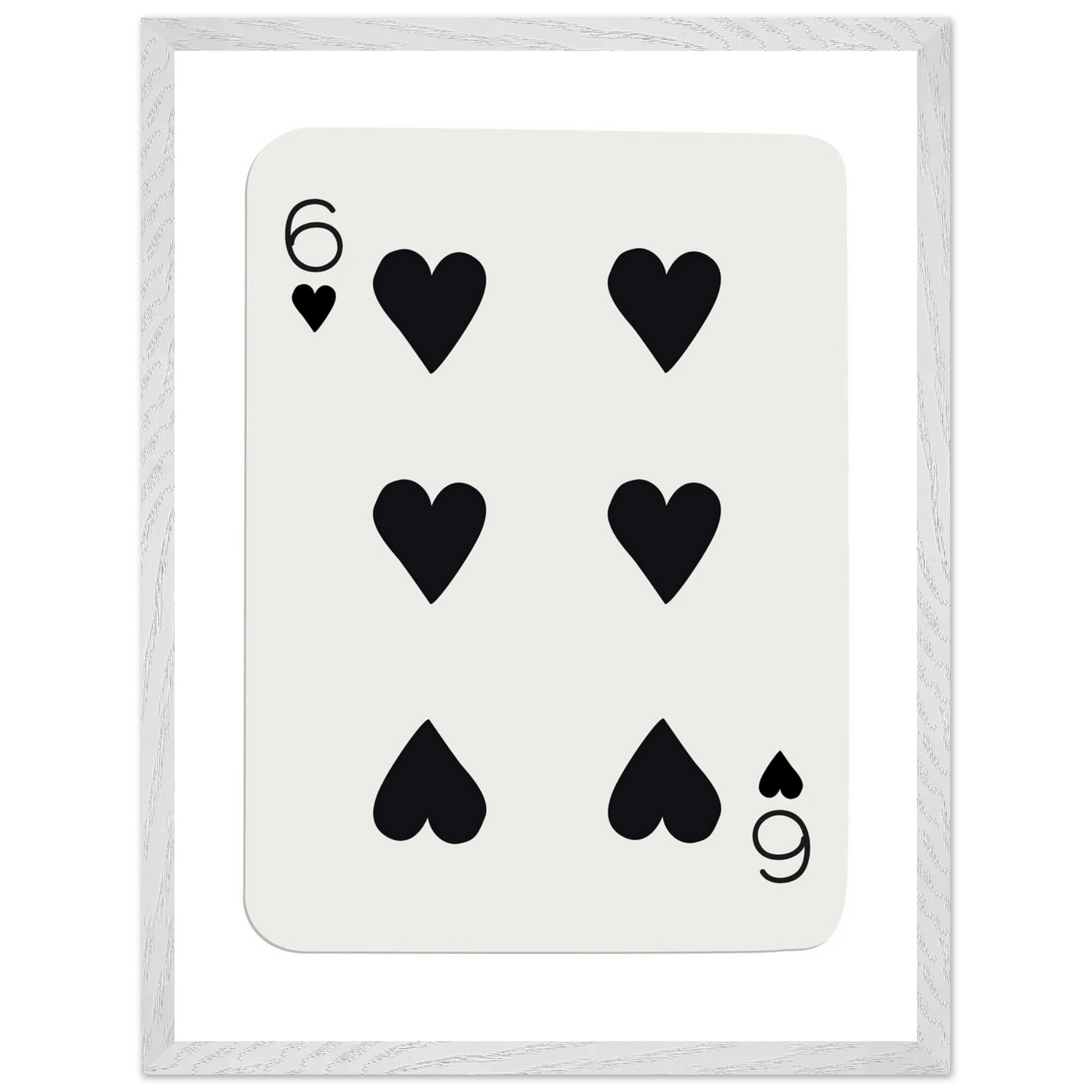Six of Hearts Poker Card Print - Mounted Framed Poster Art, Eco-Friendly Wood Frame in Your Choice of Frame & Size - Vibrantwalls