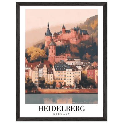 Heidelberg Germany Framed Poster – Vintage Travel Wall Art in Warm Autumn Hues - Vibrantwalls