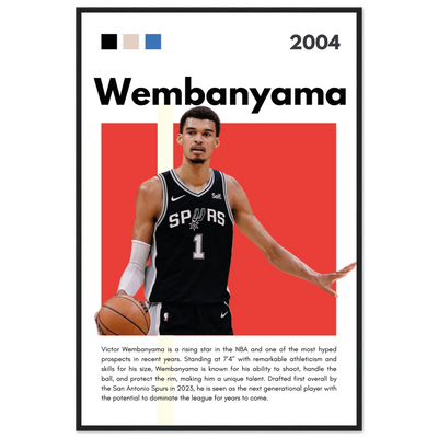 Victor Wembanyama Wemby Spurs Modern Art Print 60x90 cm 24x36″ Black frame Vibrantwalls