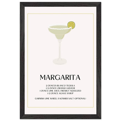 Margarita Cocktail Recipe Tequila Lime Salt Rim - Vibrantwalls