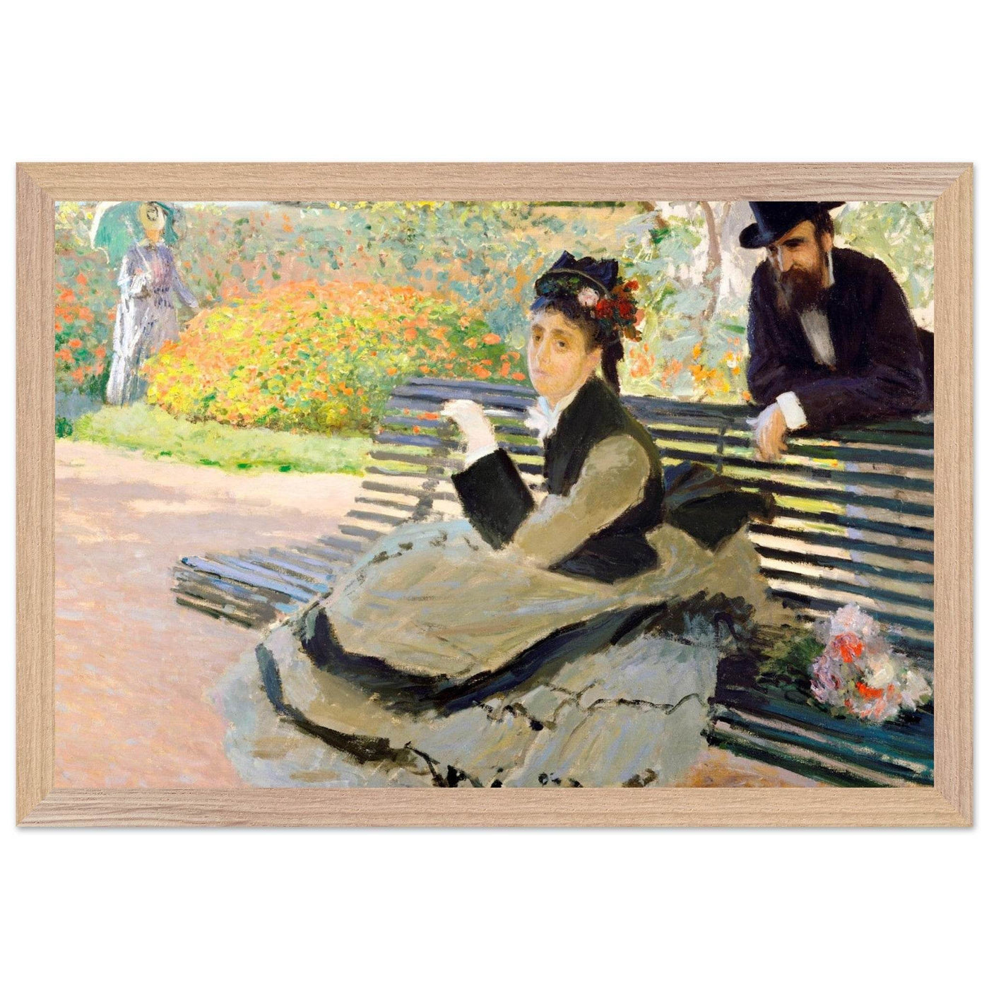 Camille Monet Garden Bench Art – Exquisite Artwork for Garden Lovers - Vibrantwalls
