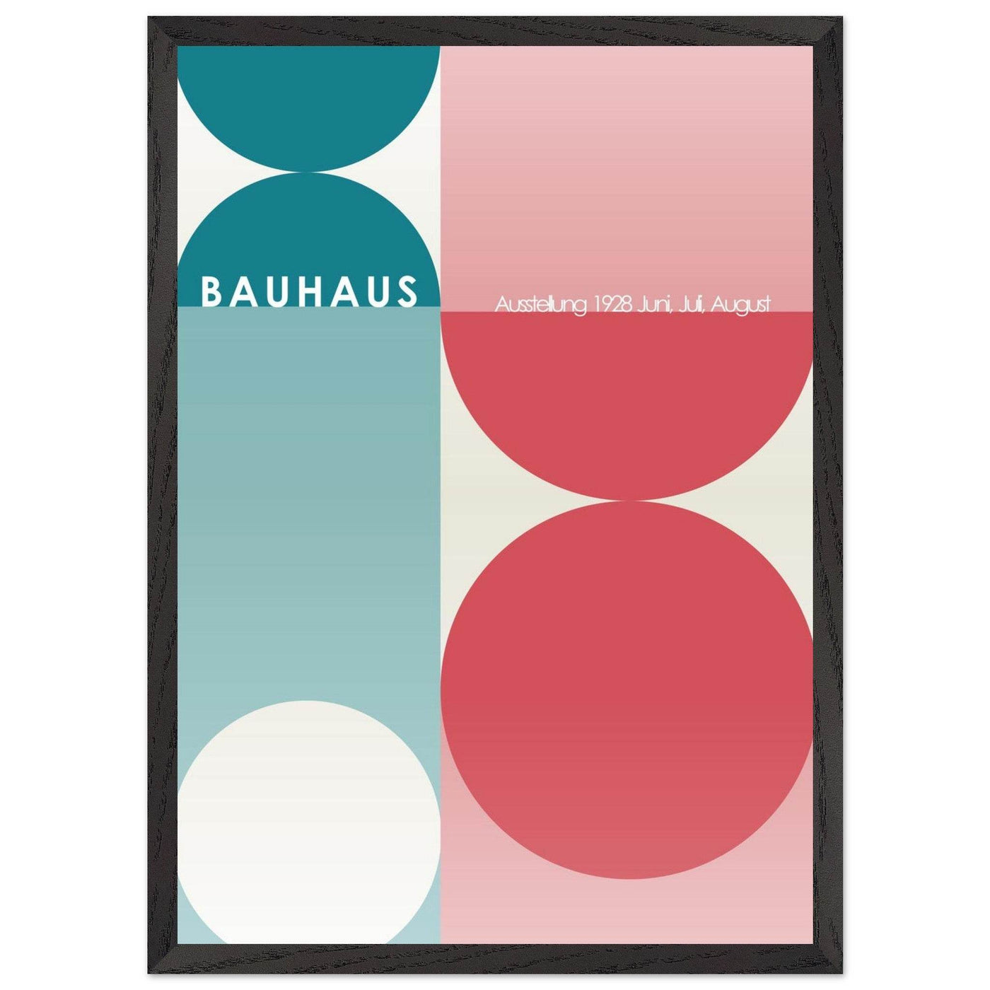 Bauhaus Retro Art Print in Teal and Coral for Unique Retro Decor - Vibrantwalls