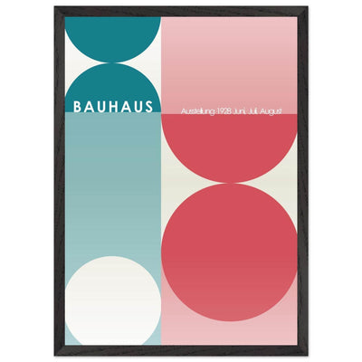 Bauhaus Retro Art Print in Teal and Coral for Unique Retro Decor - Vibrantwalls
