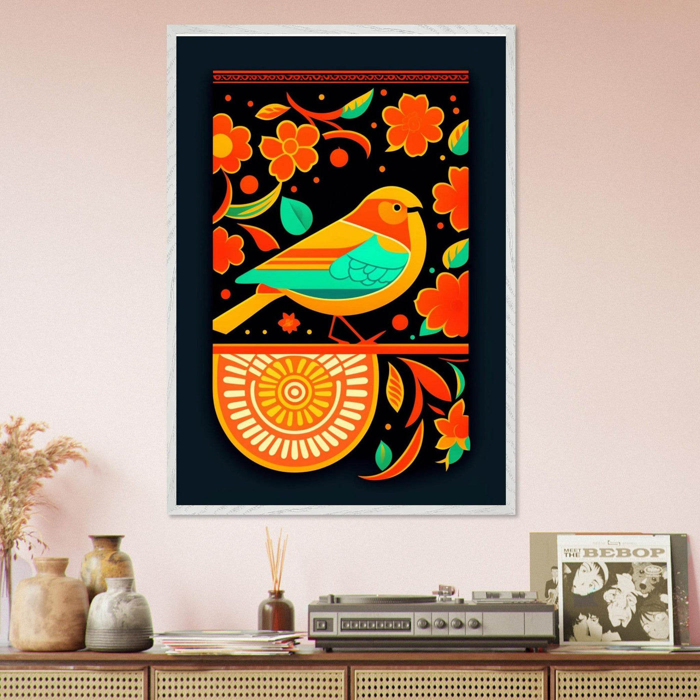 Vibrant Folk Bird Art - Vibrantwalls