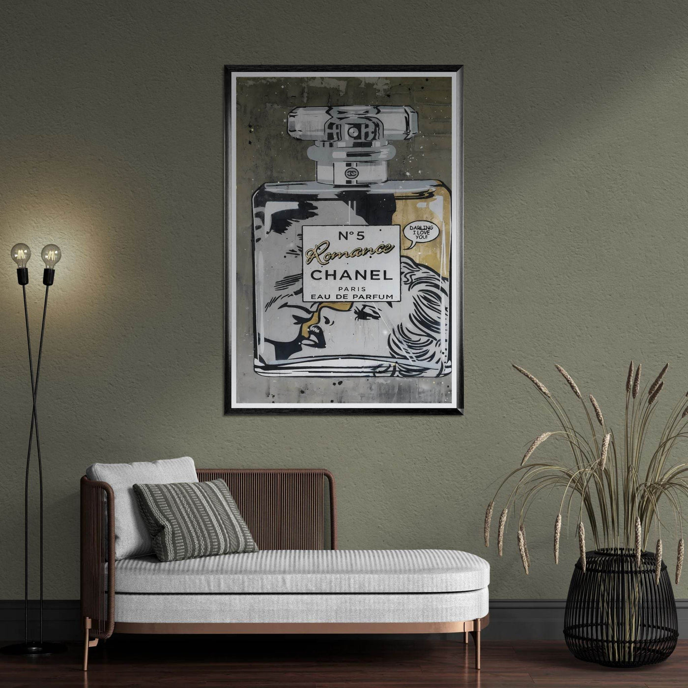 Chanel No. 5 Pop Art Print: Iconic Perfume Art with a Comic Twist, Framed in Your Choice of Style - Vibrantwalls