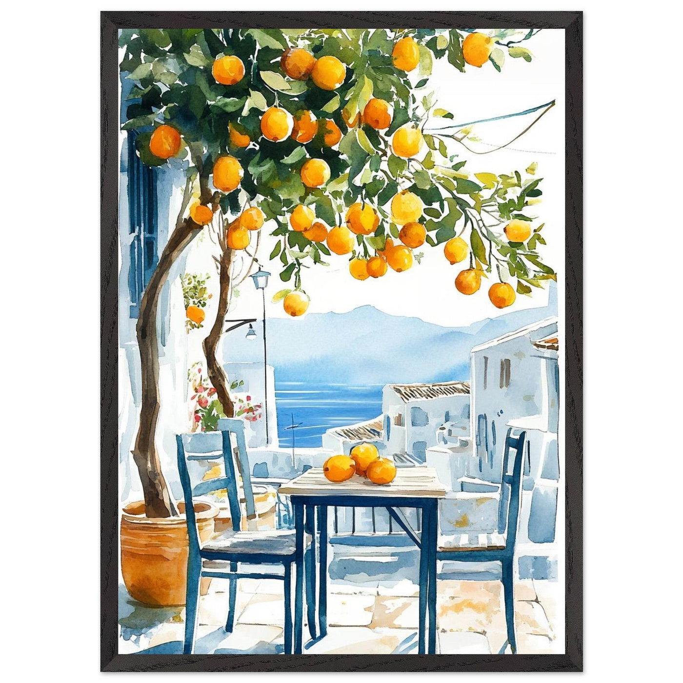 Mediterranean Lemon Tree Decor with Sea View Charm - Vibrantwalls