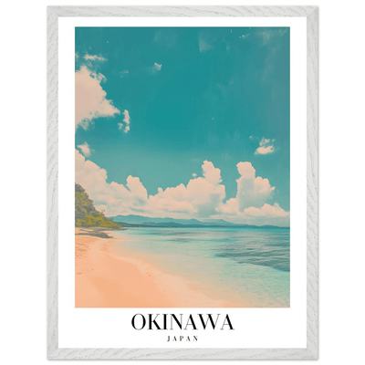 Okinawa Japan Framed Poster – Vintage Beach Travel Wall Art with Wooden Frame - Vibrantwalls