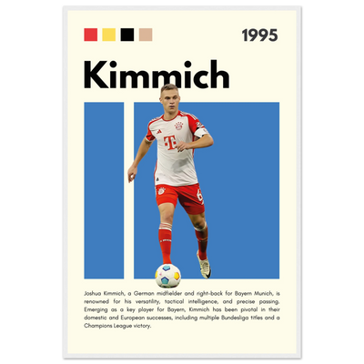 Joshua Kimmich Bayern Munich Framed Football Poster 60x90 cm 24x36″ White frame Vibrantwalls