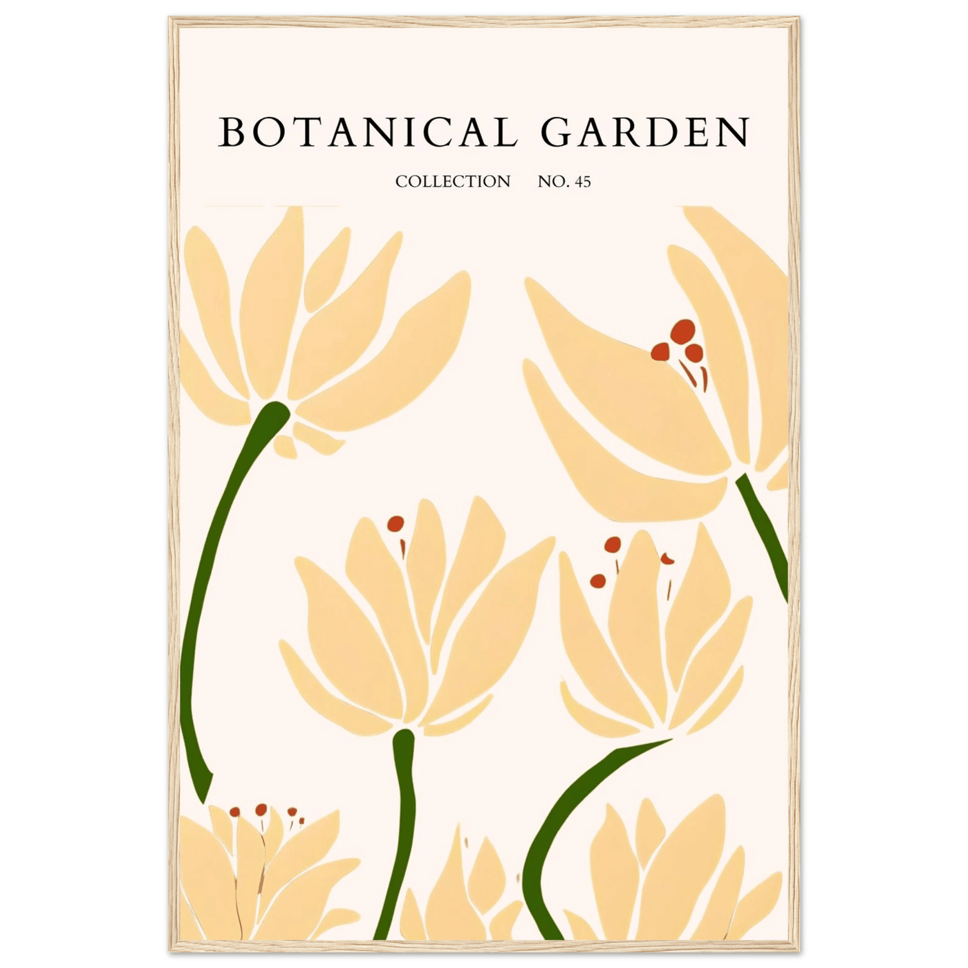 Botanical Garden Framed Art Print – Minimalist Floral Design & Nature-Inspired Posters | Ready-to-Hang - Vibrantwalls