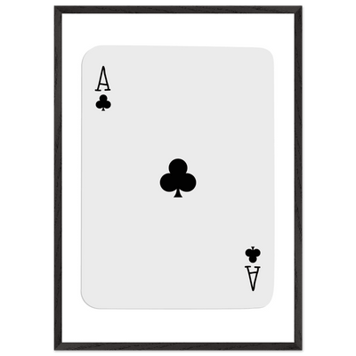 Ace of Clubs Poker Card Print - Elegant Framed Wall Art, Eco-Friendly Wood Frame & Multiple Sizes - Vibrantwalls