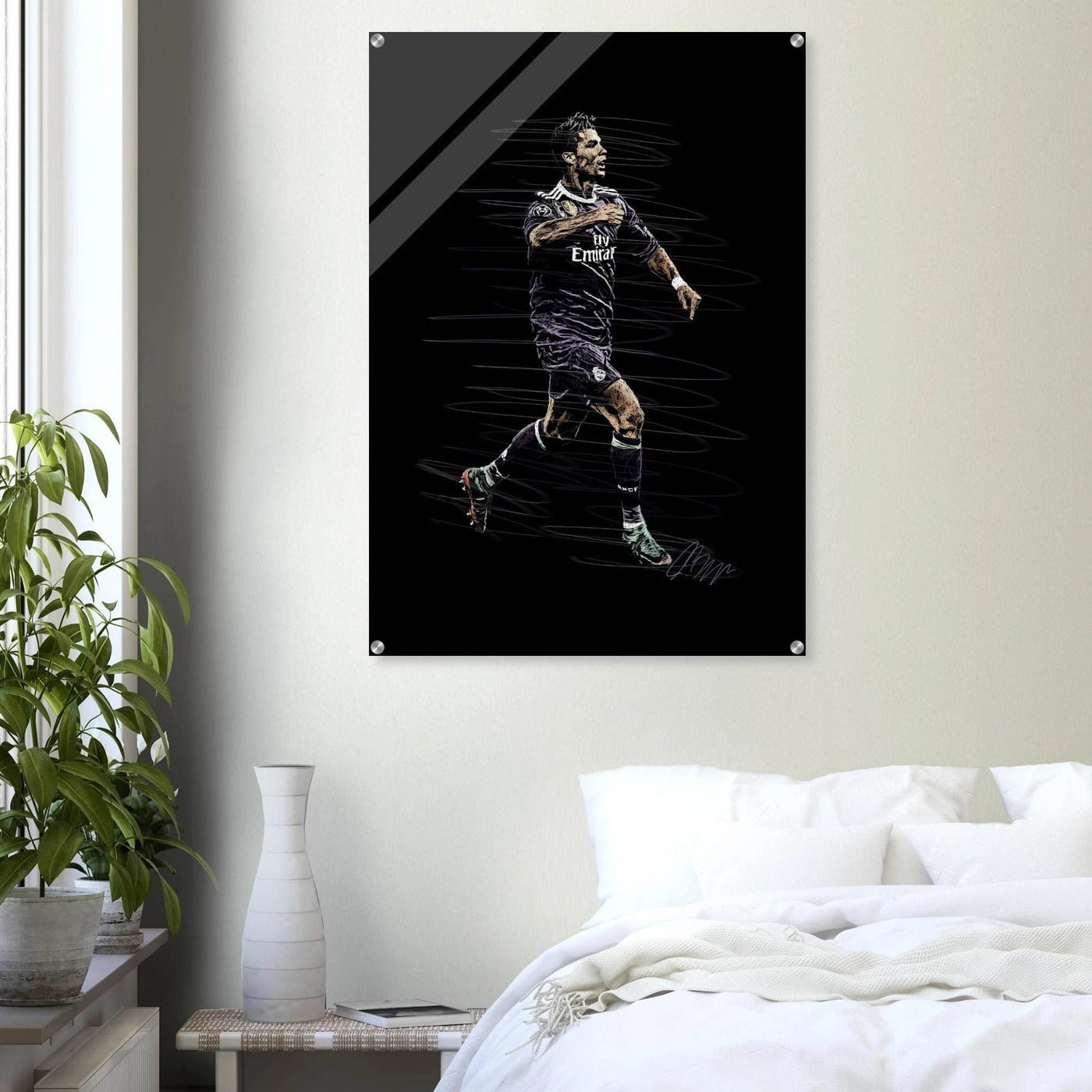 Cristiano Ronaldo Abstract Art Acrylic Print – Dynamic, Glossy, Modern Wall Decor in Various Sizes - Vibrantwalls