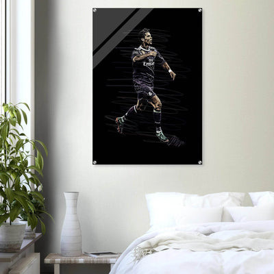 Cristiano Ronaldo Abstract Art Acrylic Print – Dynamic, Glossy, Modern Wall Decor in Various Sizes - Vibrantwalls
