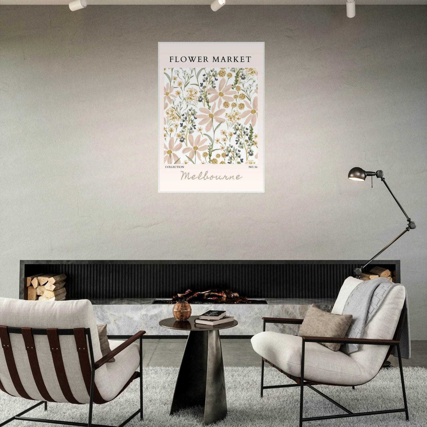 Flower Market Melbourne Framed Poster – Blush Floral & Sage Green Art Print | Ready-to-Hang Wall Decor - Vibrantwalls