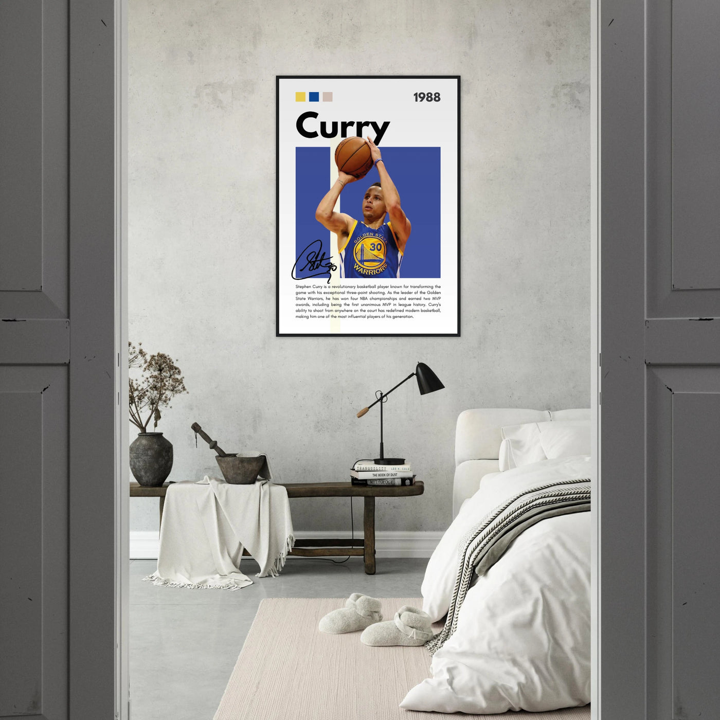 Stephen Curry Golden State Warriors Vintage Art Vibrantwalls