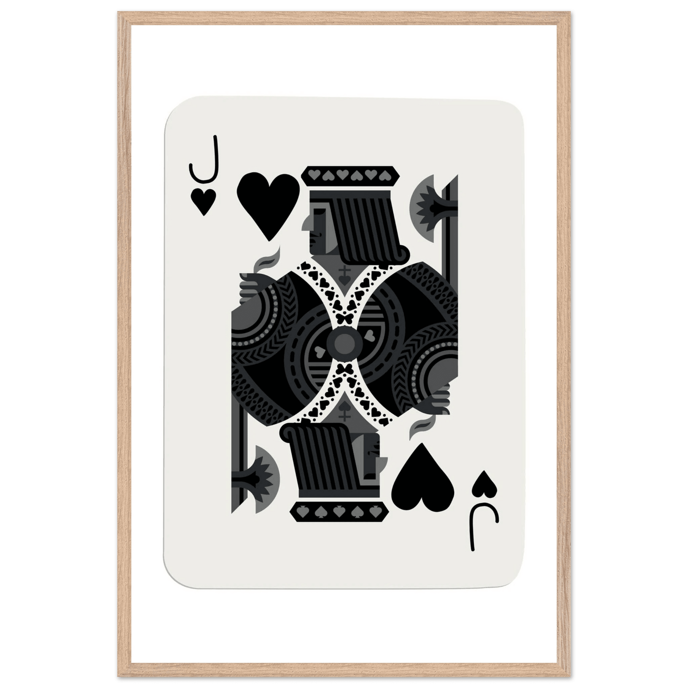 Minimalist Jack of Spades Poker Card Print - Mounted Framed Eco-Friendly Art, Various Sizes & Finishes - Vibrantwalls