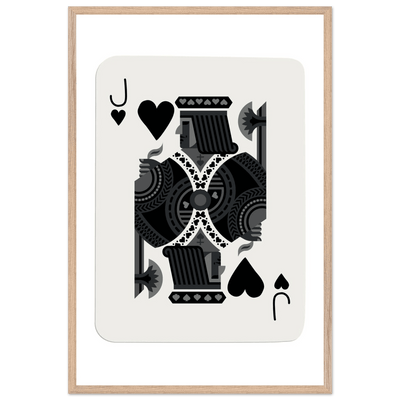 Minimalist Jack of Spades Poker Card Print - Mounted Framed Eco-Friendly Art, Various Sizes & Finishes - Vibrantwalls