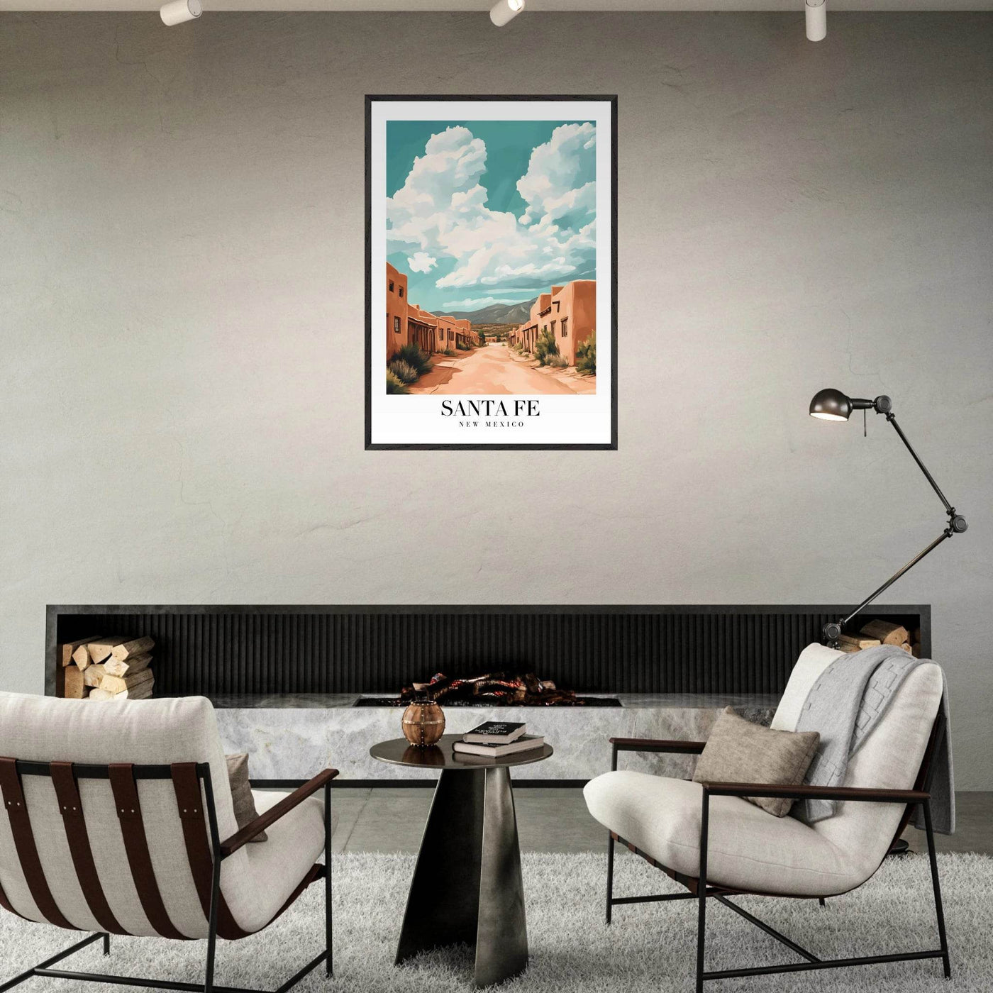 Santa Fe New Mexico Framed Poster – Vintage Southwest Wall Art with Wooden Frame - Vibrantwalls