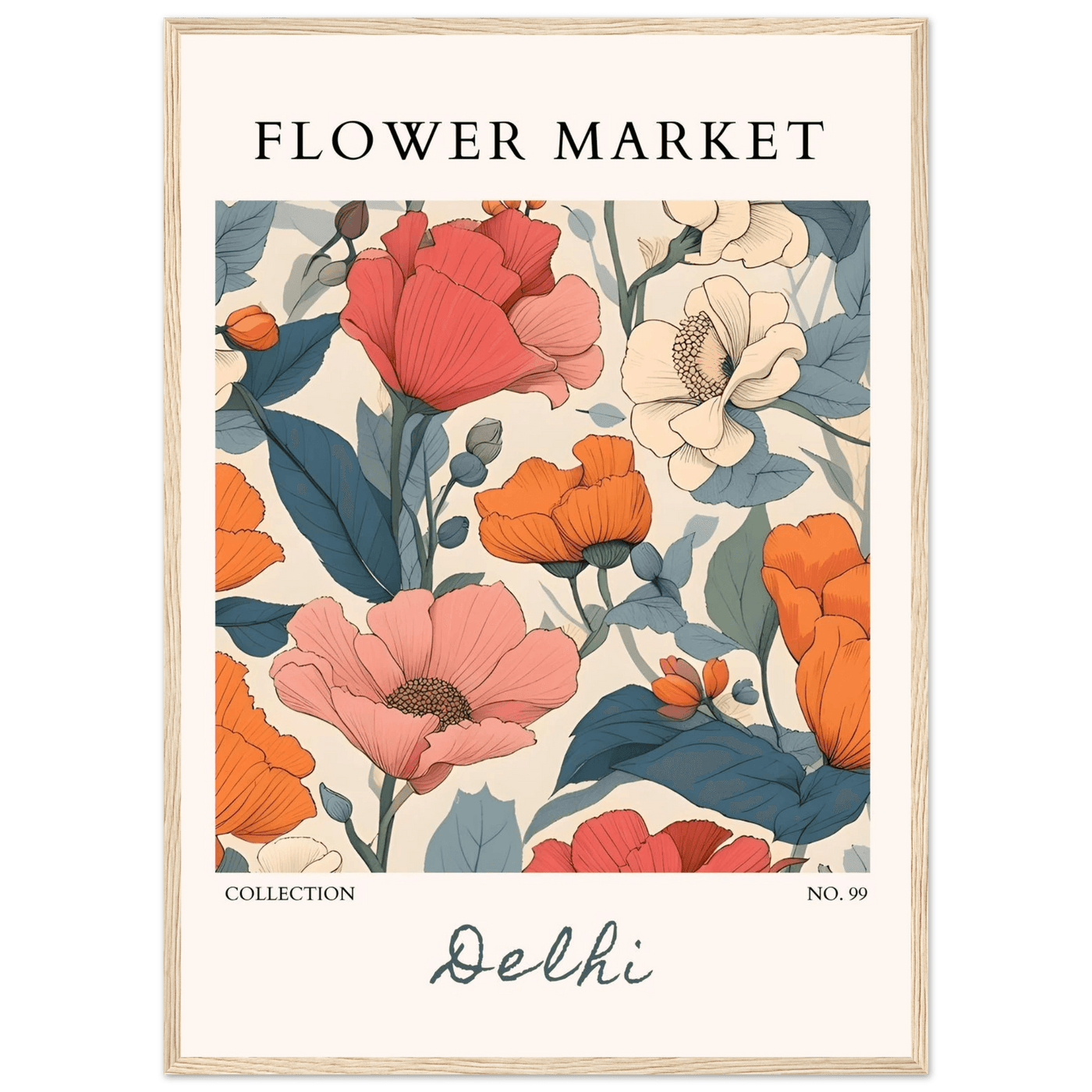 Flower Market Delhi Framed Art Print – Vibrant Botanical & Nature Posters | Ready-to-Hang in Multiple Sizes - Vibrantwalls