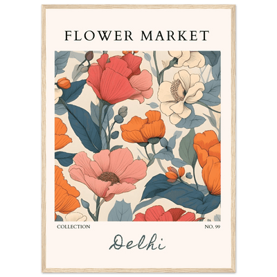 Flower Market Delhi Framed Art Print – Vibrant Botanical & Nature Posters | Ready-to-Hang in Multiple Sizes - Vibrantwalls
