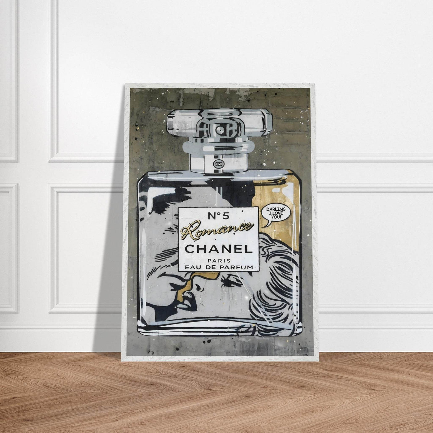 Chanel No. 5 Pop Art Print: Iconic Perfume Art with a Comic Twist, Framed in Your Choice of Style - Vibrantwalls