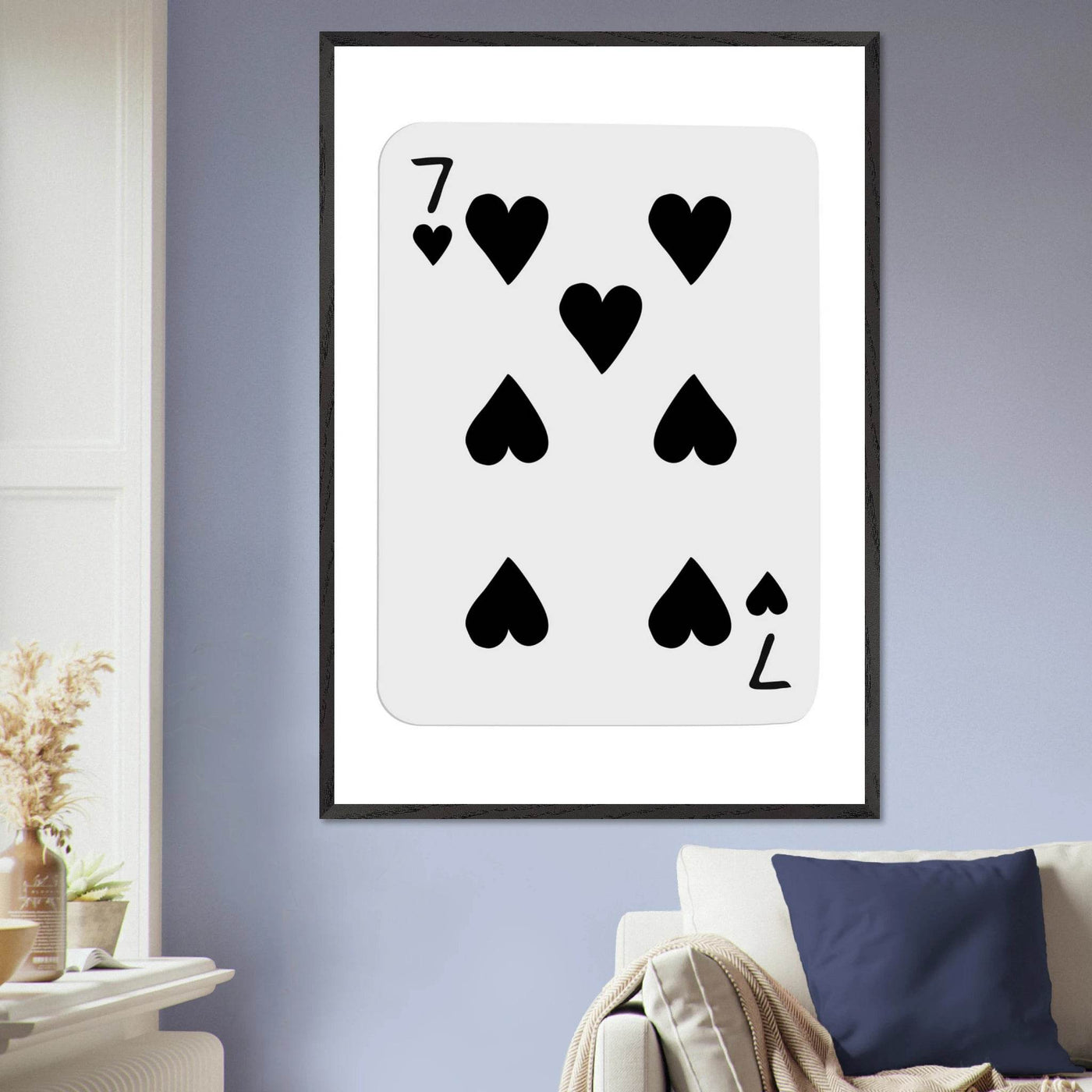 Seven of Spades Poker Card Print - Mounted & Framed Wall Art, Eco-Friendly Wood Frame in Multiple Finishes - Vibrantwalls