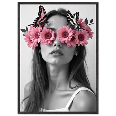 Woman With Flowers Decor - Elegant Floral Art for Home Decor - Vibrantwalls