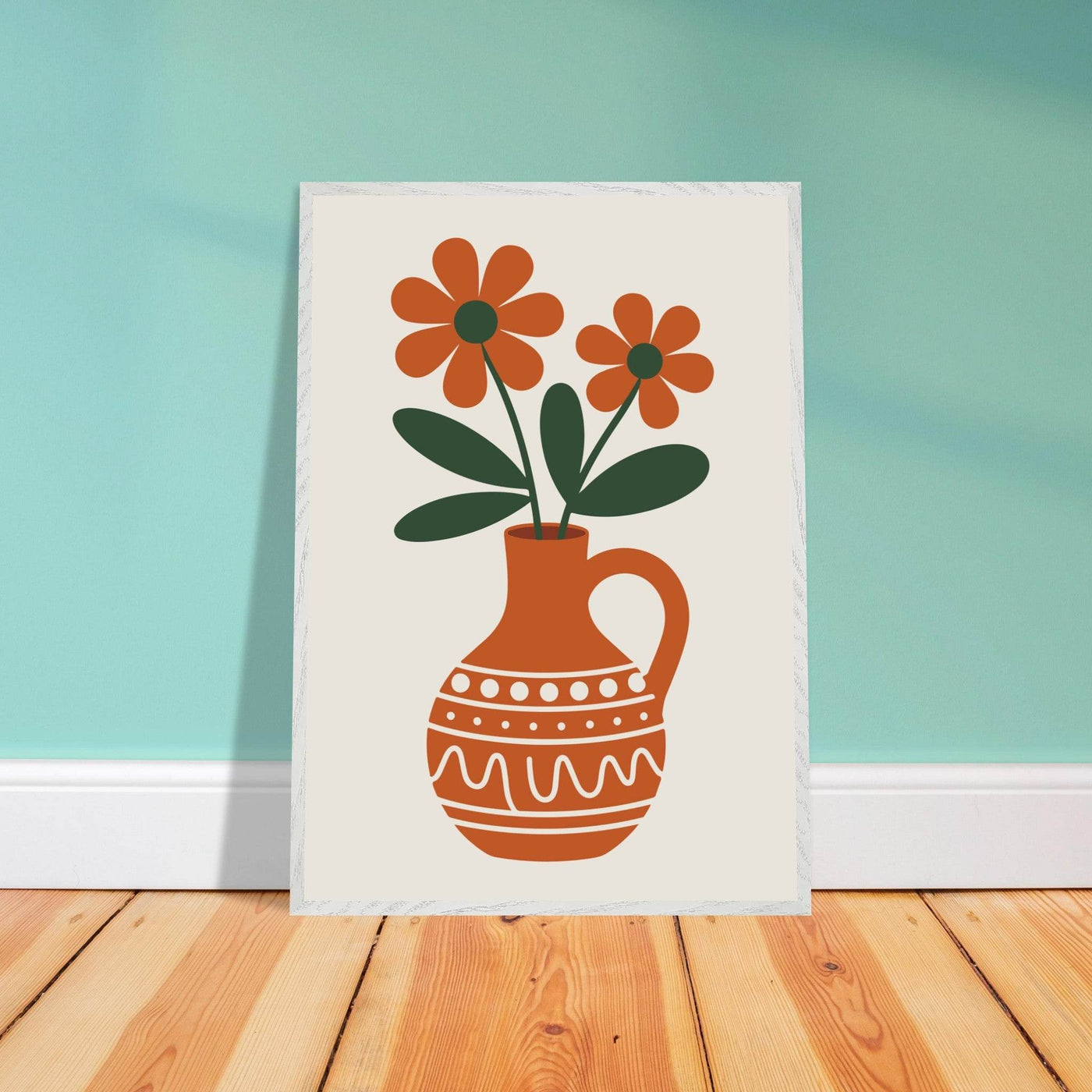 Abstract Floral Vase Art - Vibrantwalls