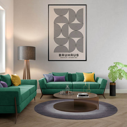 Bauhaus Black Beige Movement Style Design Poster Wall Art - Vibrantwalls
