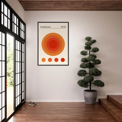 Bauhaus 1919 Orange & Red Circles - Vibrantwalls