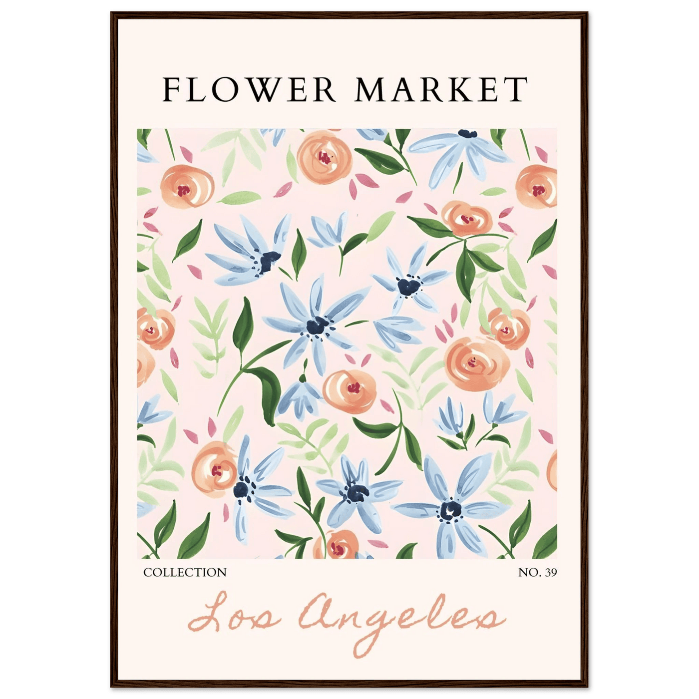 Abstract Floral Framed Poster – Pastel Blossom & Leaf Art Prints | Ready-to-Hang Wall Decor - Vibrantwalls