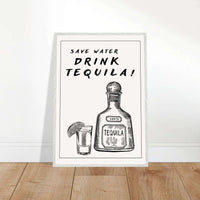 Save Water Drink Tequila Fun Bar Wall Art - Vibrantwalls