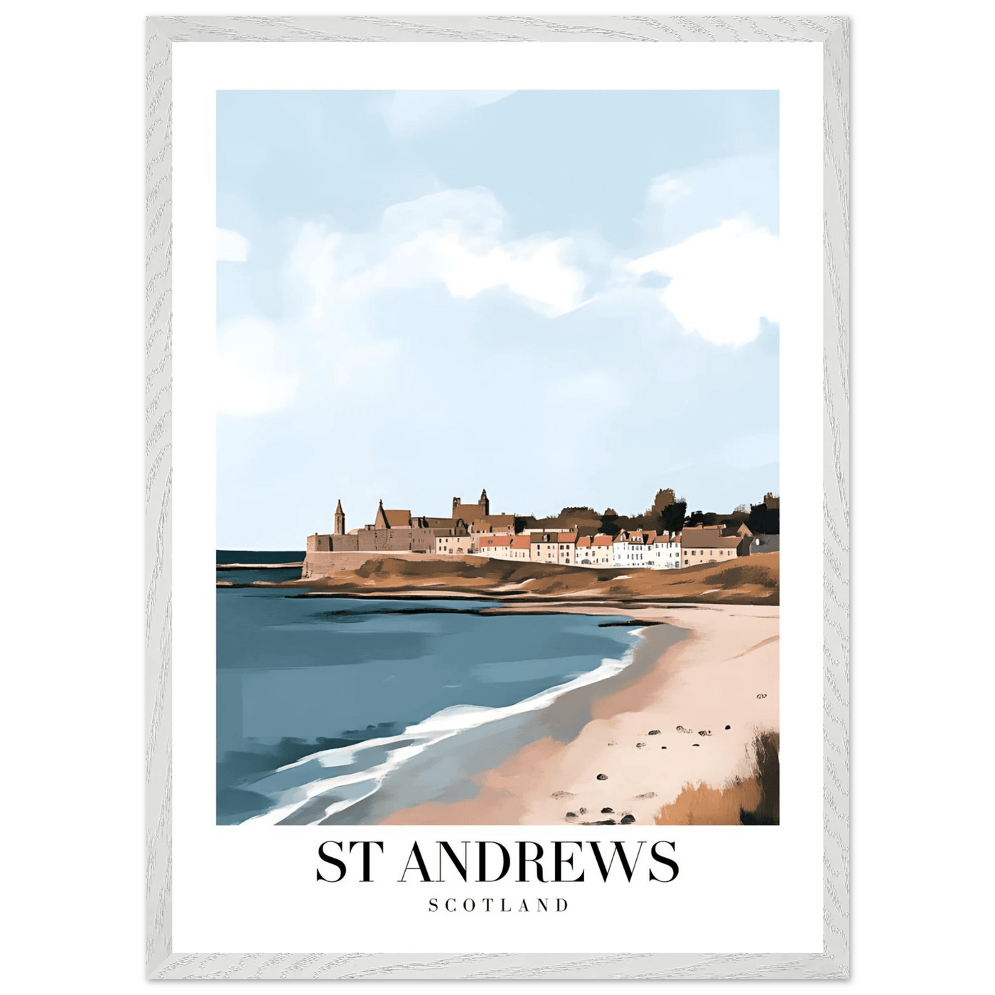 St Andrews Scotland Framed Poster – Coastal Town Wall Art with Wooden Frame - Vibrantwalls