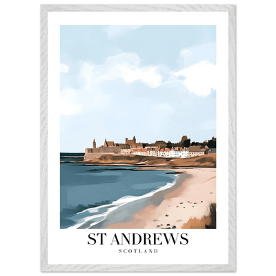 St Andrews Scotland Framed Poster – Coastal Town Wall Art with Wooden Frame - Vibrantwalls