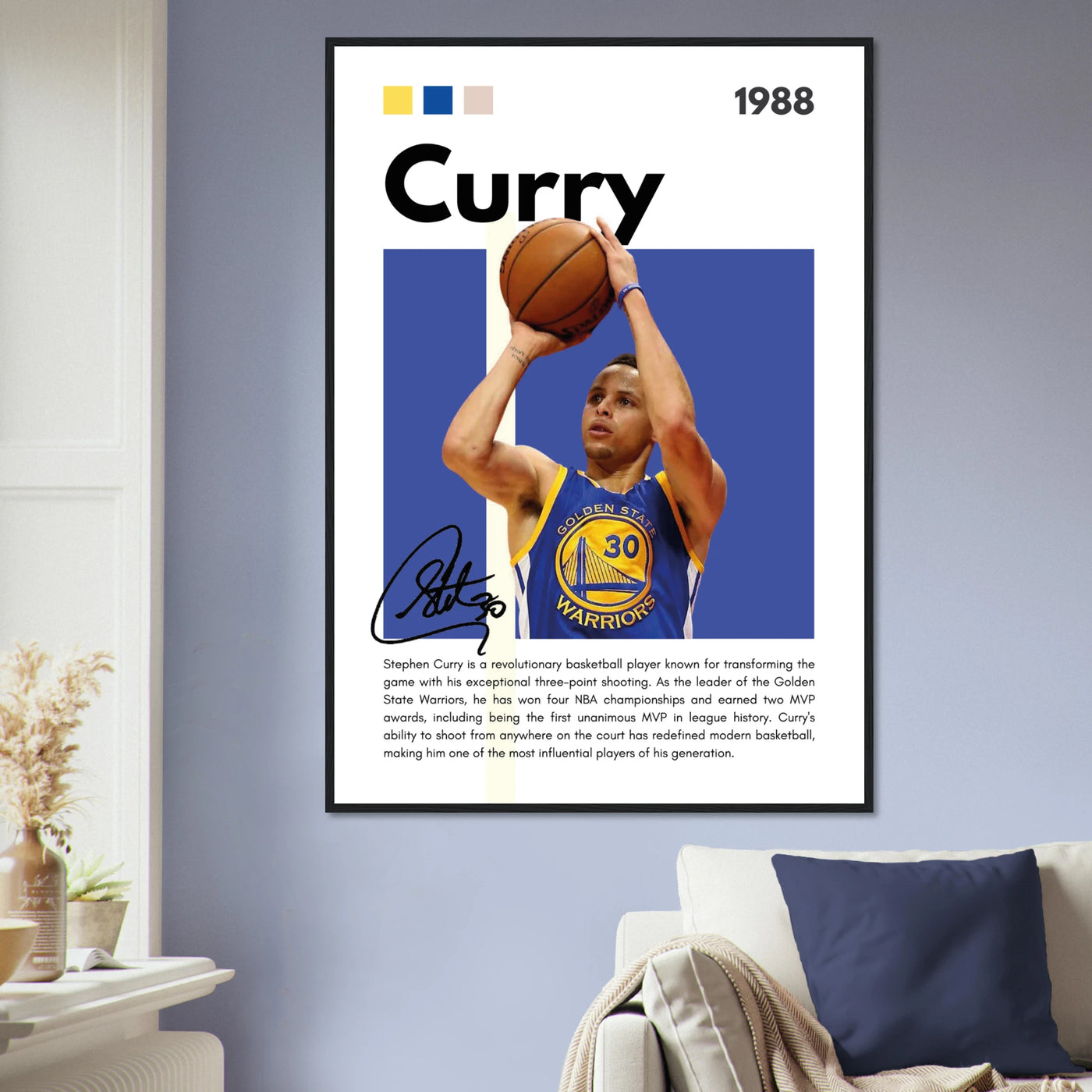 Stephen Curry Golden State Warriors Vintage Art Vibrantwalls